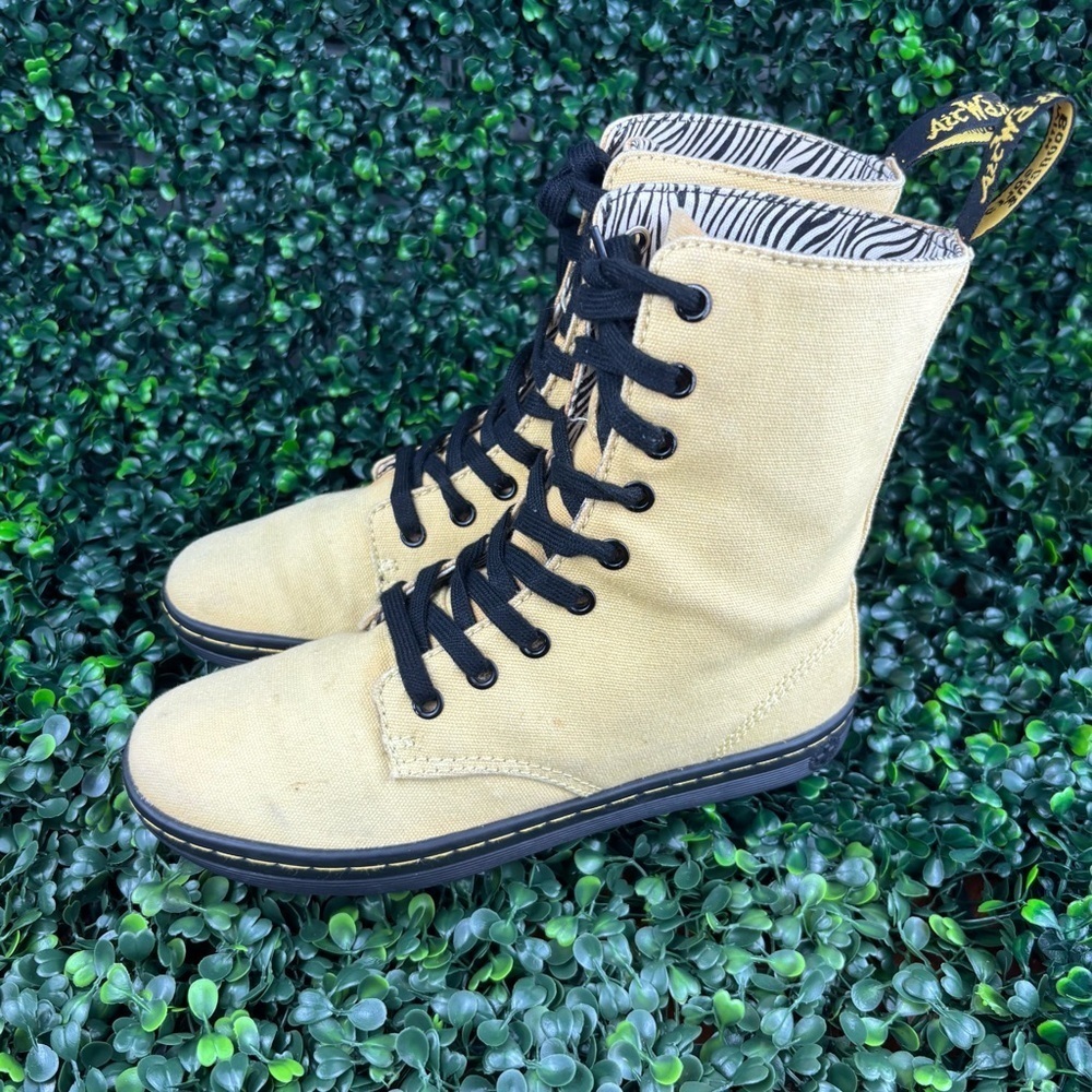 DR.MARTENS STRATFORD 9-EYE FOLD DOWN CANVAS BOOTS SIZE 6WOMAN - Picture 3 of 8